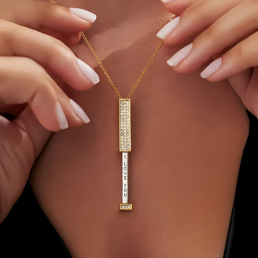 Hidden Message Retractable Pendant Necklace