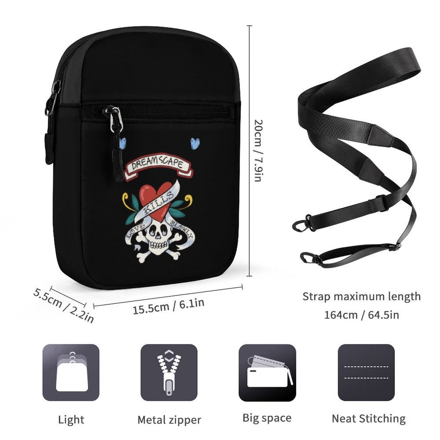 Mini sac bandoulière personnalisé pour homme, petit sac cartable, sac messager pour femme