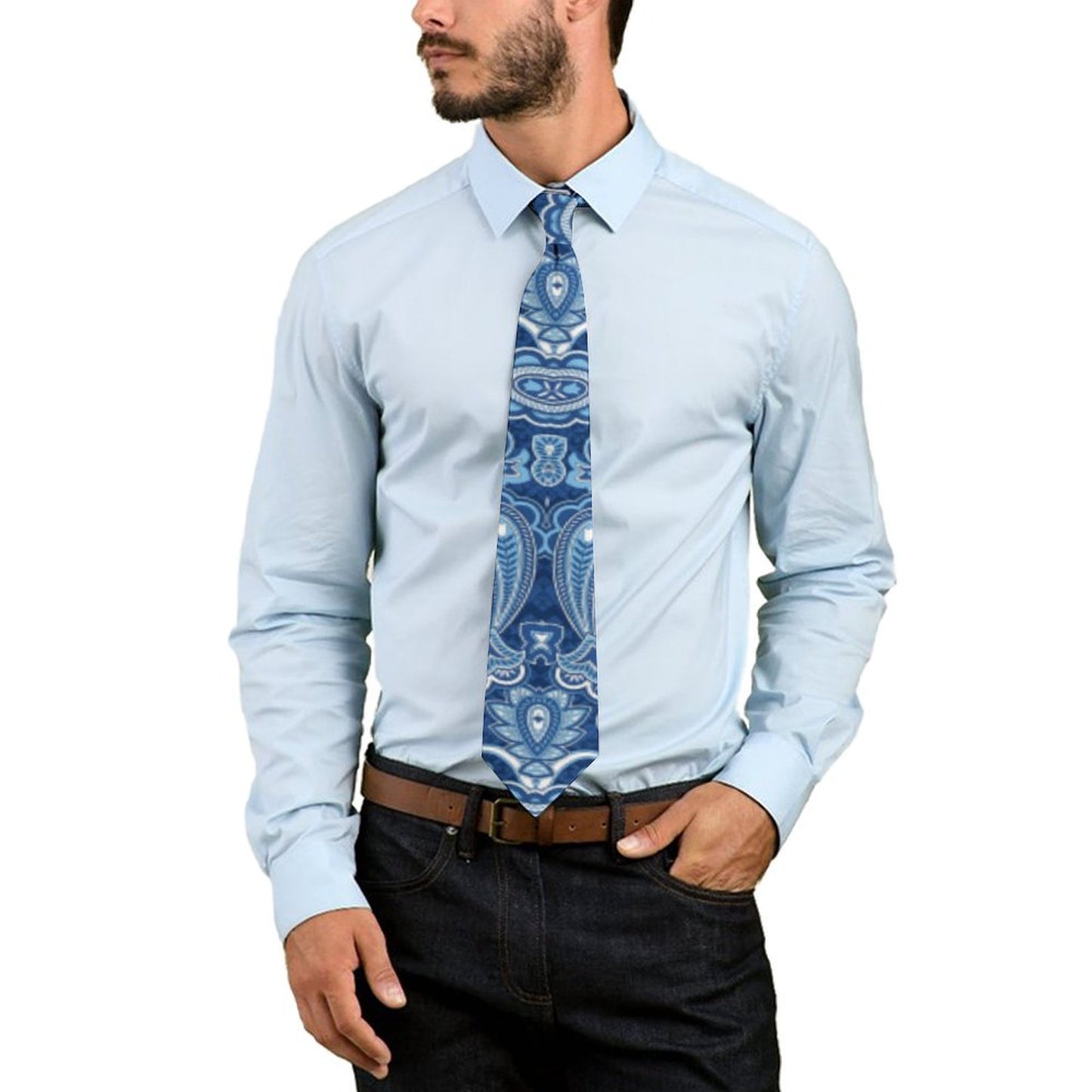 Cravate classique à imprimé floral pour homme, 8,6 cm, idéale pour les mariages, les mariés, les garçons d'honneur, les missions, les bals et les cadeaux.
