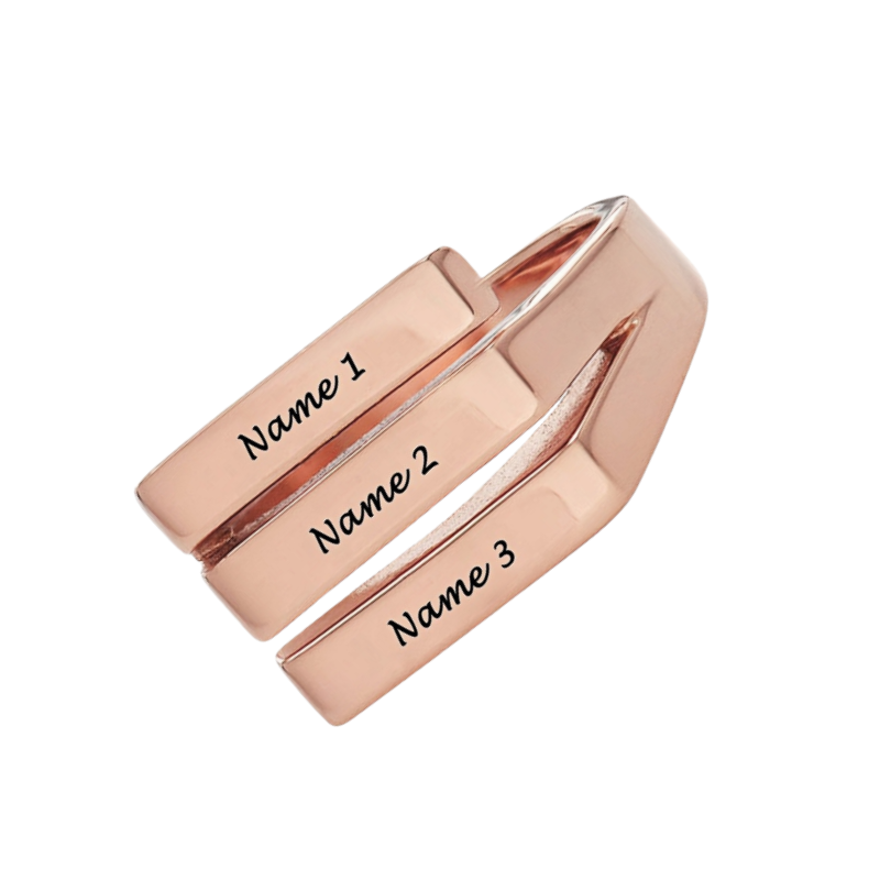 Bague personnalisée en argent sterling pour 3 meilleures amies, bague avec nom gravé pour femmes BFF, bagues de promesse d'anniversaire, bijoux