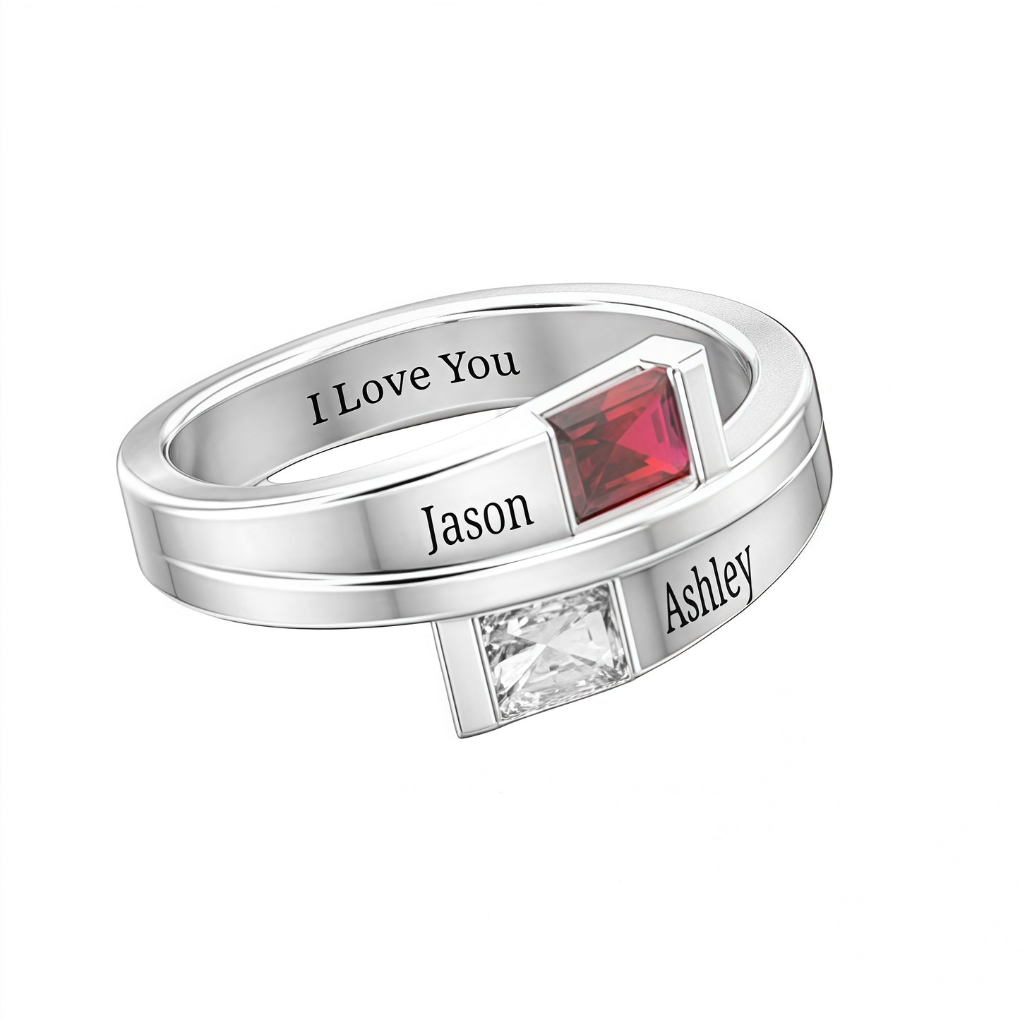 Bagues de naissance personnalisées pour femmes en argent sterling 925, bagues de promesse personnalisées pour elle, bague personnalisée à 2 noms pour maman et épouse