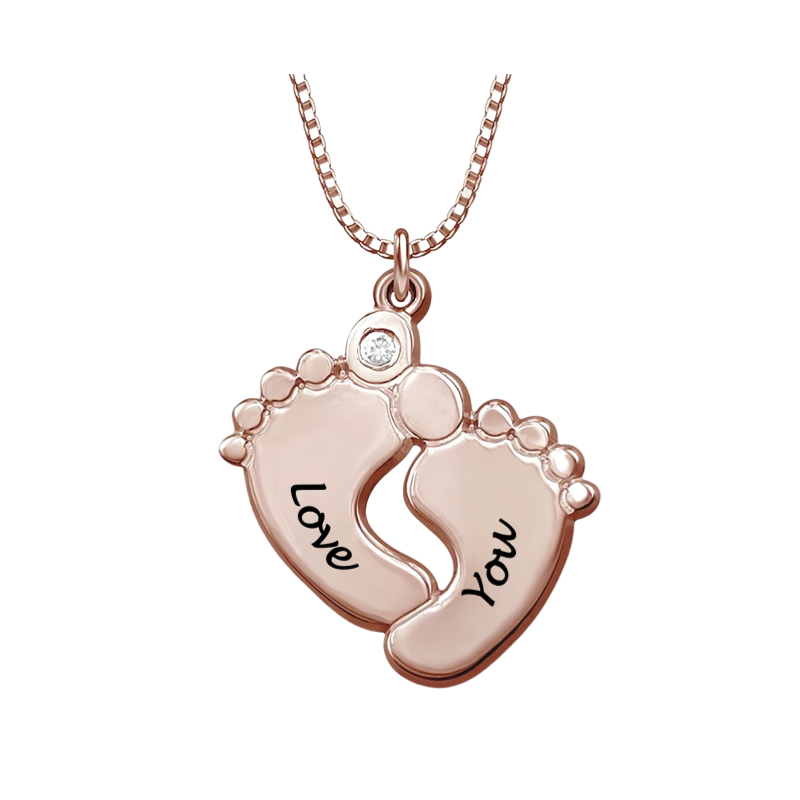 Cadeaux personnalisés pour la fête des mères pour maman Collier avec pieds de bébé Collier de pierre de naissance pour nouvelle maman Collier de nom gravé