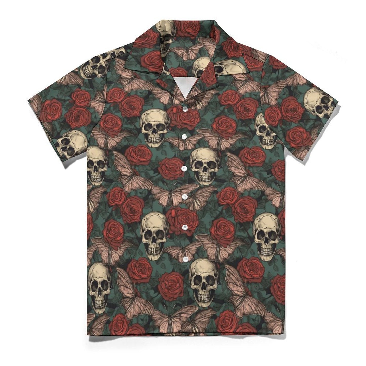 Personalized Gothic Shirt for Men, Summer Beach Casual Short Sleeve Button Down Shirts, Printed Cuban Guayabera Shirts
