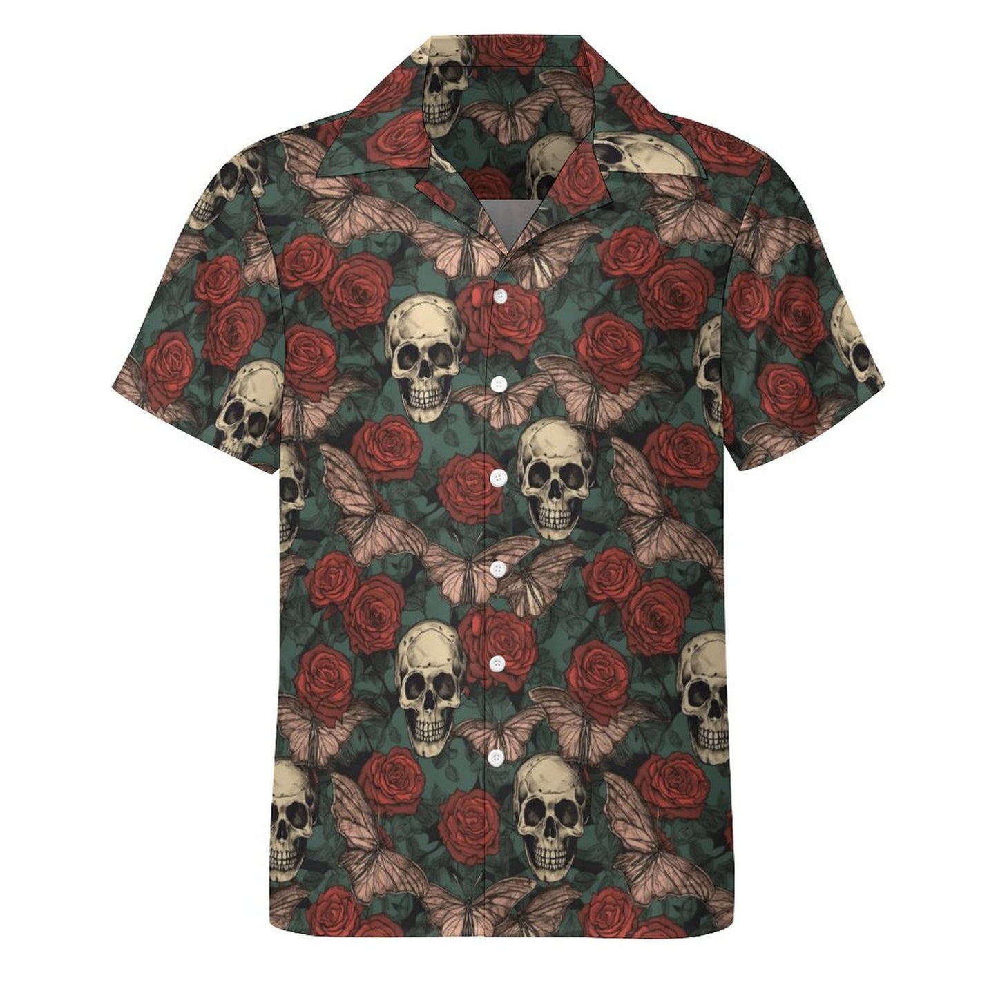 Personalized Gothic Shirt for Men, Summer Beach Casual Short Sleeve Button Down Shirts, Printed Cuban Guayabera Shirts