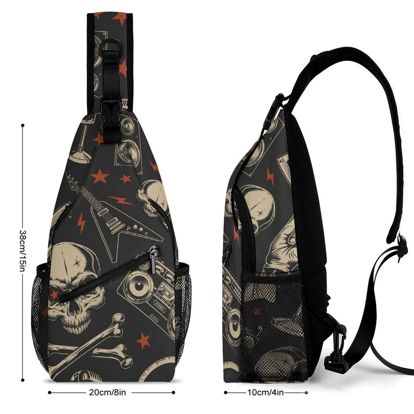 Sac à bandoulière personnalisé, imprimé intégral, antivol, léger, pour voyage et randonnée