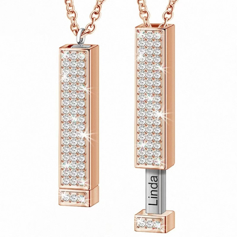 Creative Hidden Message Custom Necklace-Engraving Retractable Necklace