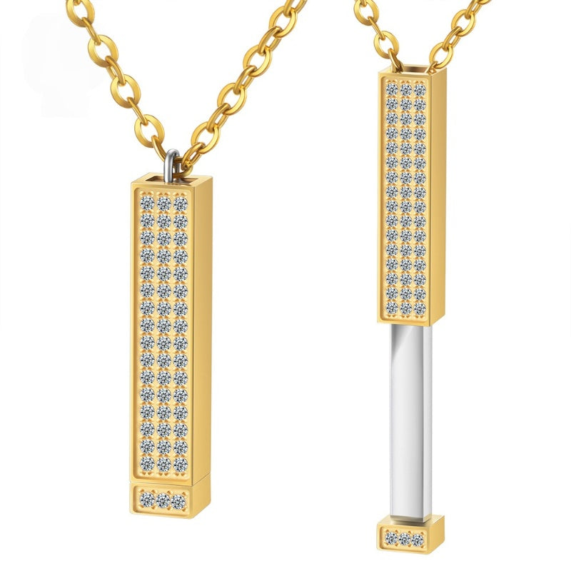 Creative Hidden Message Custom Necklace-Engraving Retractable Necklace