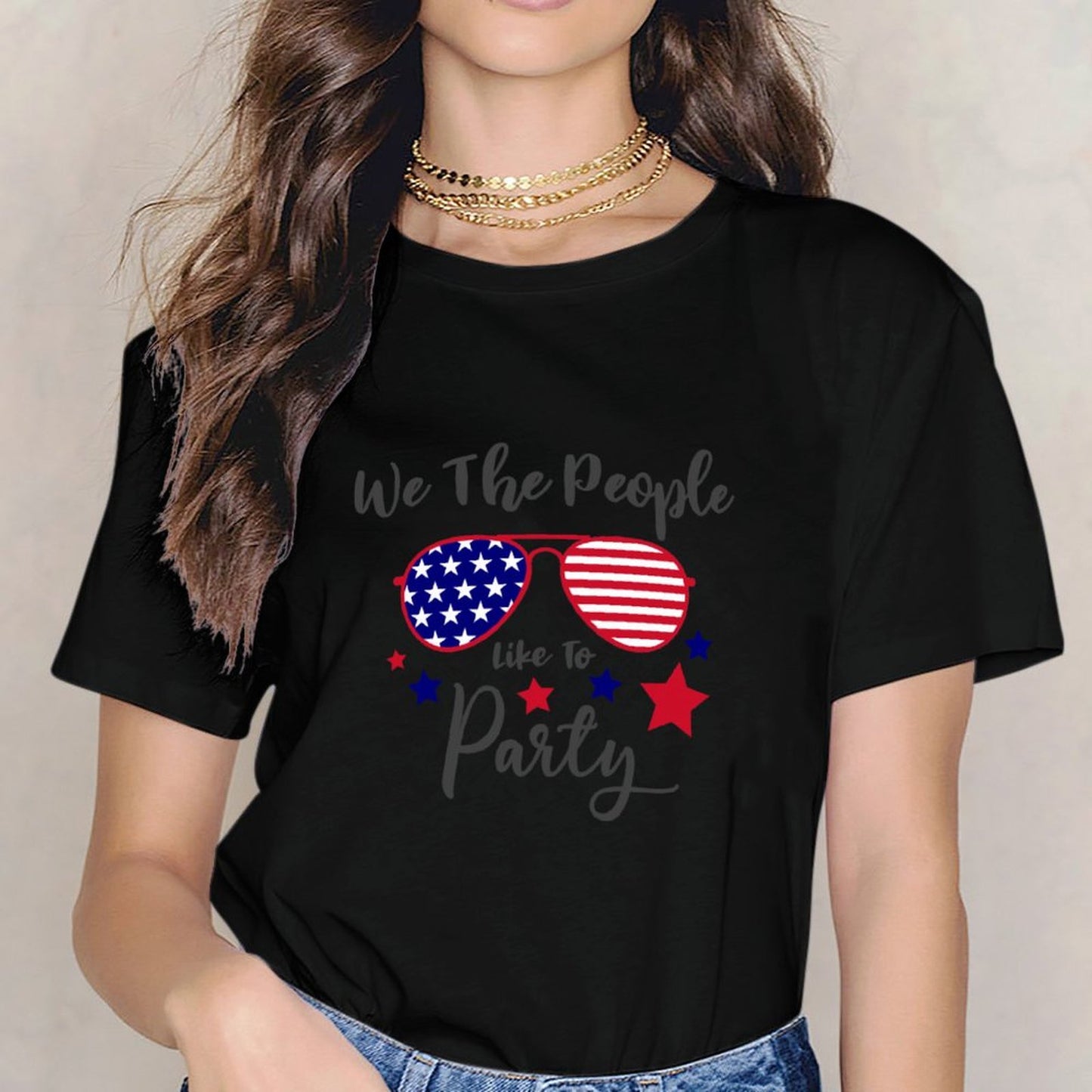 T-shirts graphiques patriotiques unisexes personnalisés pour adultes pour le 4 juillet T-shirts personnalisés avec drapeau américain des États-Unis
