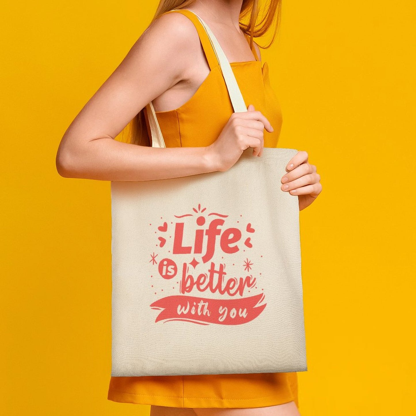 Sac fourre-tout en coton personnalisé, sacs d'épicerie en tissu légers et réutilisables de taille moyenne