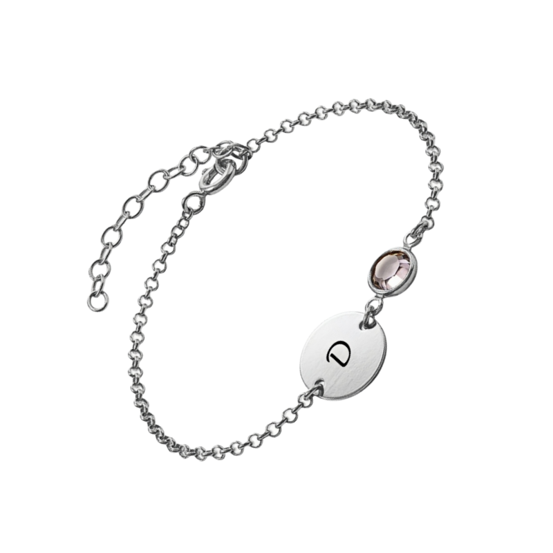 Personalized Initial Charm Bracelet for Women Sterling Silver Coin Disc Engraved Letter Bracelet Personalized Monogram Name Bracelet for Girls