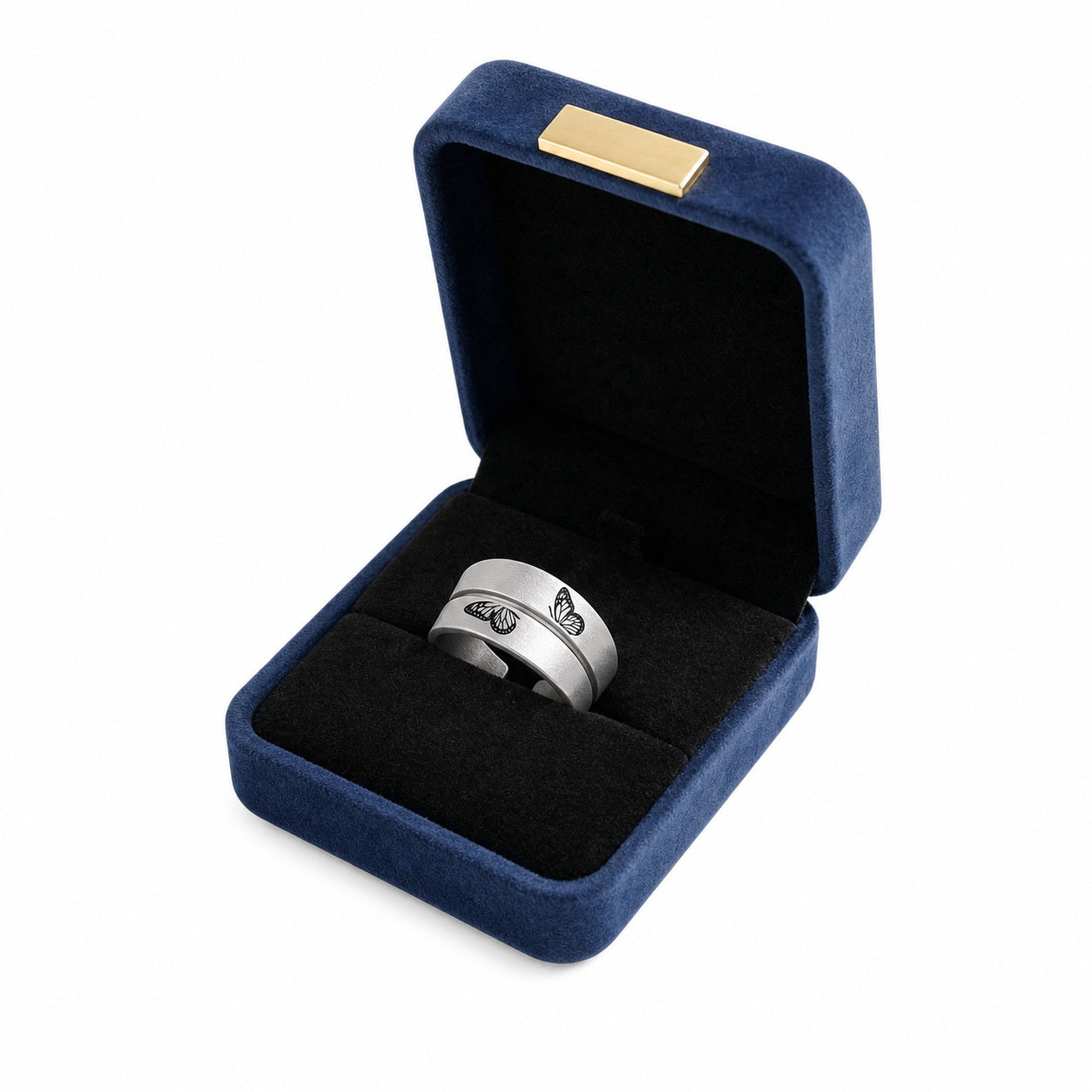 Custom butterfly open band ring gift view