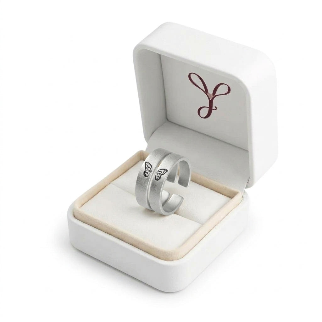 Custom butterfly open band ring gift view