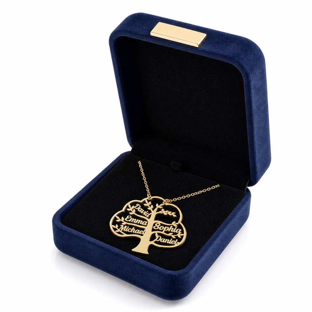 Personalized Family Tree Name Necklace with Custom Family Names