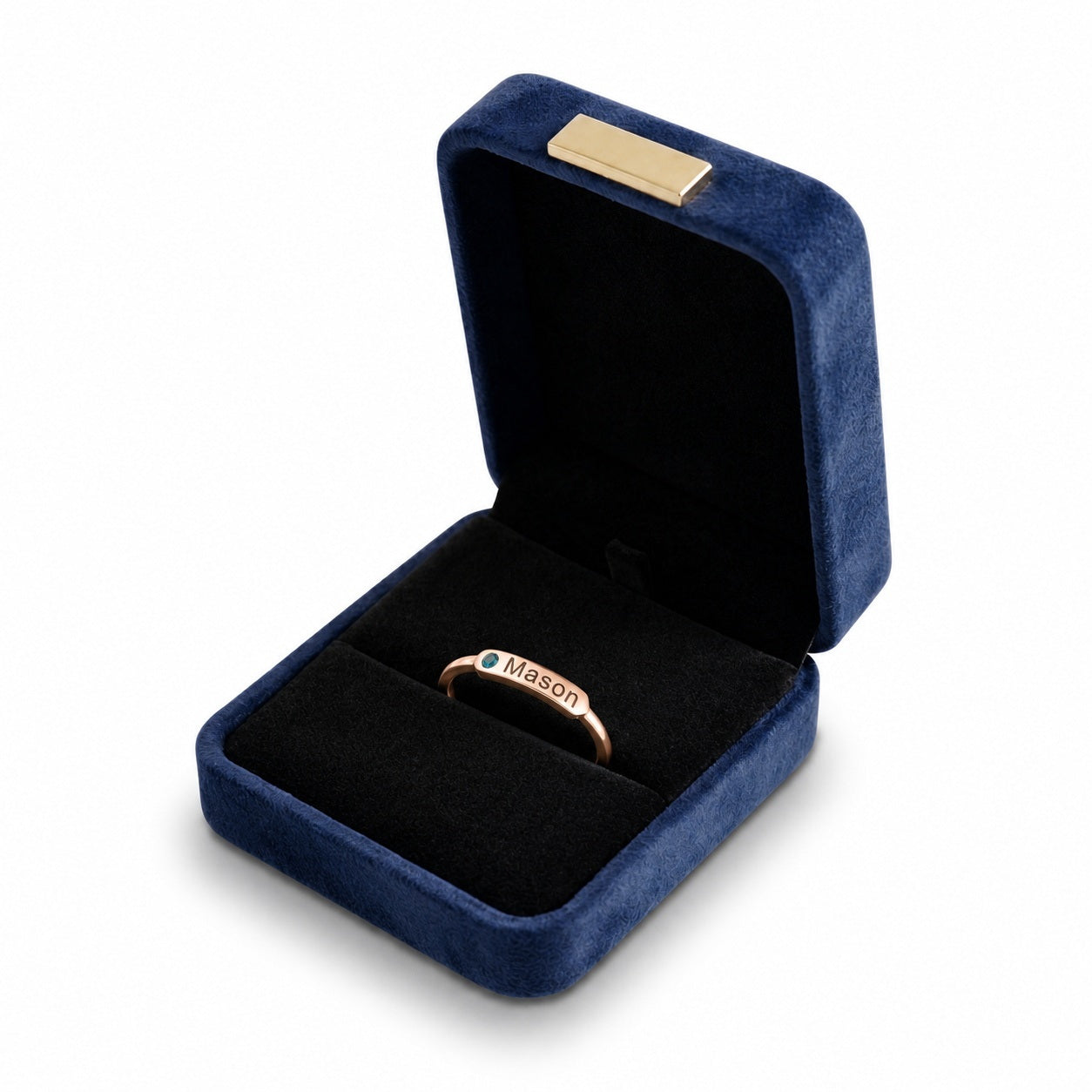 Custom Birthstone Name Ring with Personalized Keepsake Style