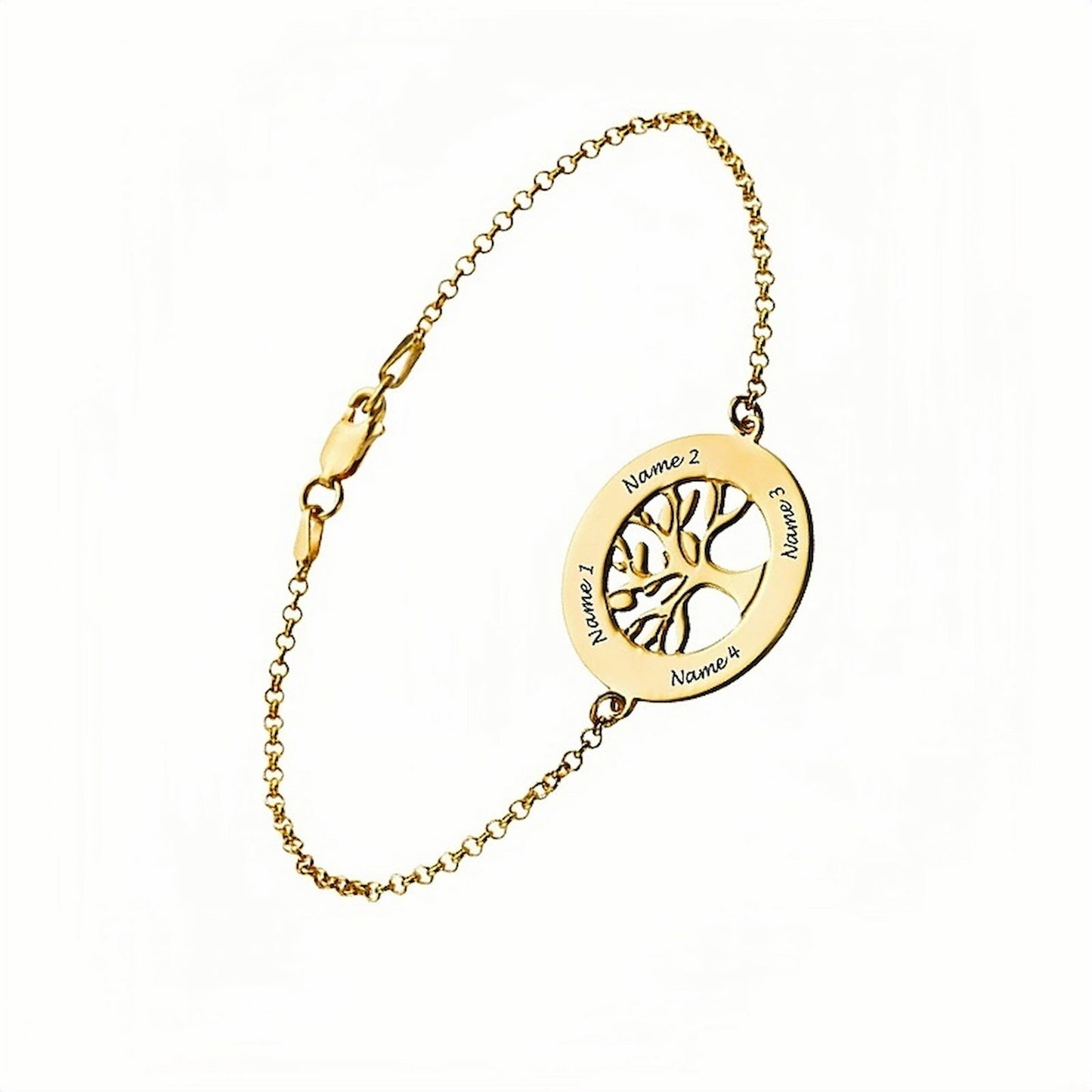 Personalized Engraved Tree of Life Bracelet | Custom Name Family Keepsake Gift