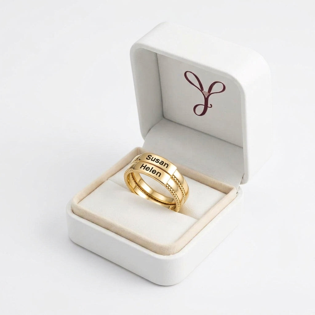 Custom Name Ring gift box view custom jewelry