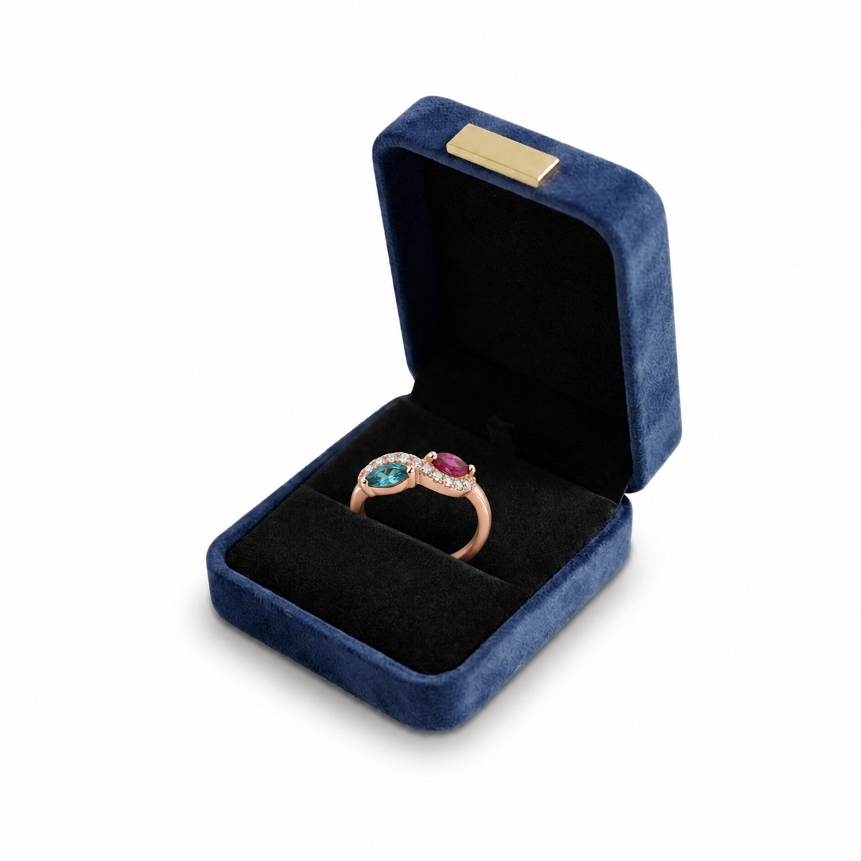 Custom Two Marquise Birthstone Vine Ring with Delicate Setting