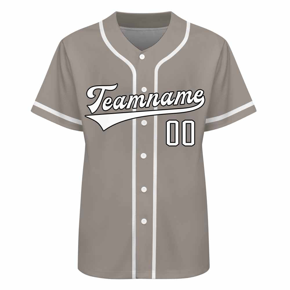 Custom Women Baseball Gray Jersey with stitched team name and number.