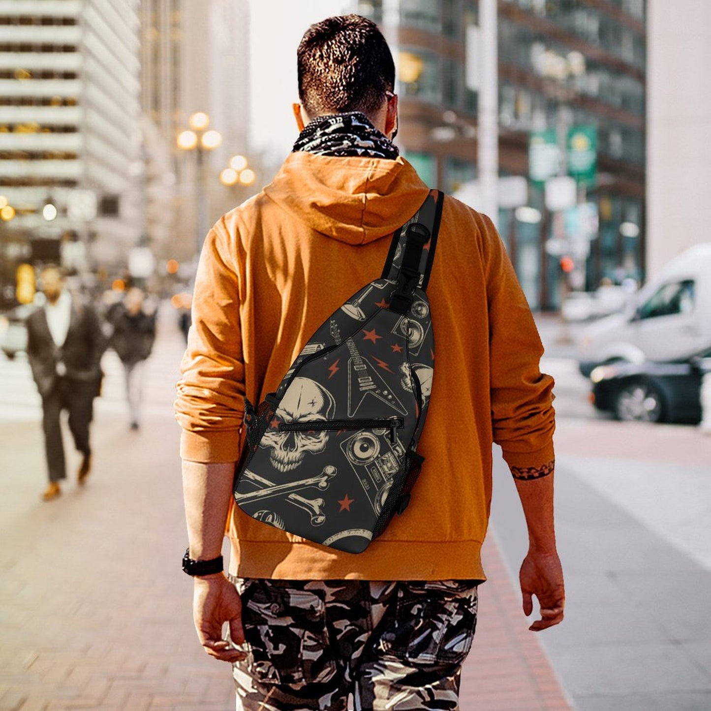 Sac à bandoulière personnalisé, imprimé intégral, antivol, léger, pour voyage et randonnée