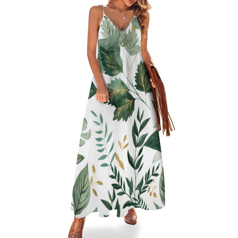 Robe d'été ample et décontractée pour femme, sans manches, fendue, longue, pour la plage, les voyages, les vacances, tenues d'été 2024