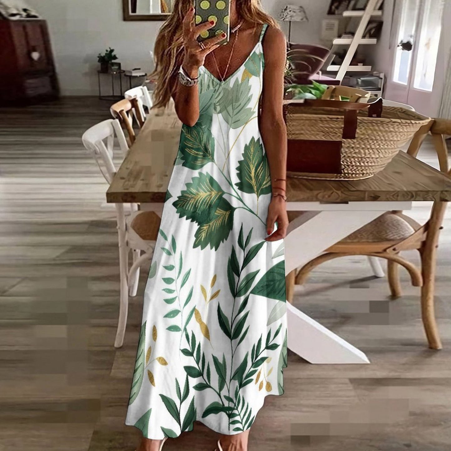 Robe d'été ample et décontractée pour femme, sans manches, fendue, longue, pour la plage, les voyages, les vacances, tenues d'été 2024