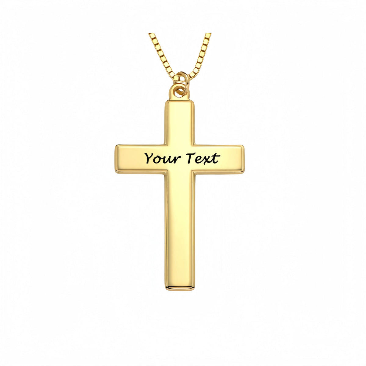 Personalized Engraved Cross Necklace - Custom Sterling Silver or 18K Gold Plated Unisex Gift
