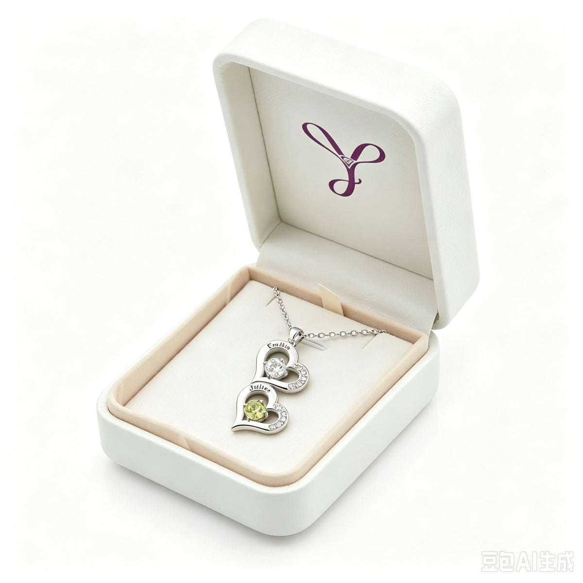 Mother child necklace in a gift box