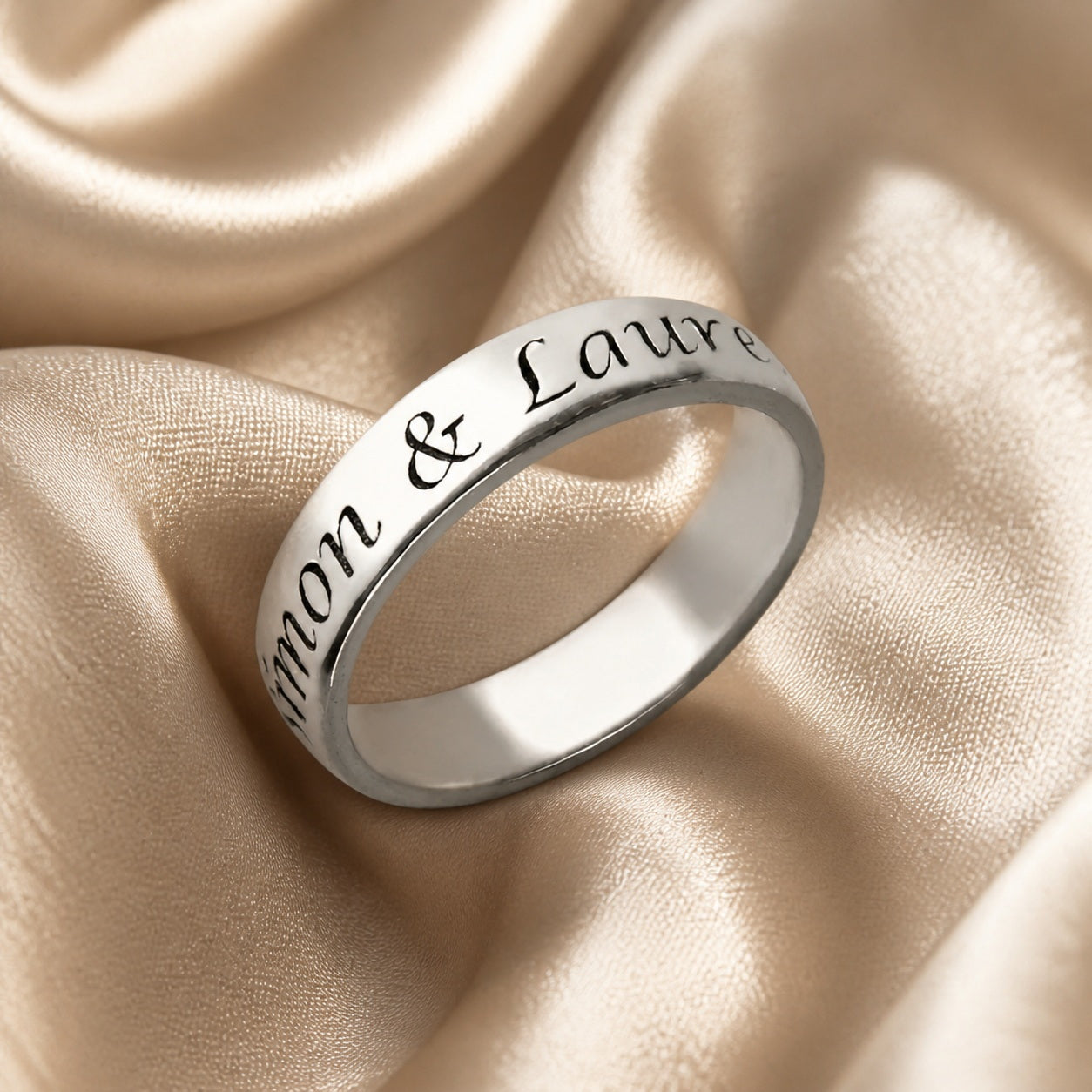 Custom personalized-couple-name-band-ring scene view for per