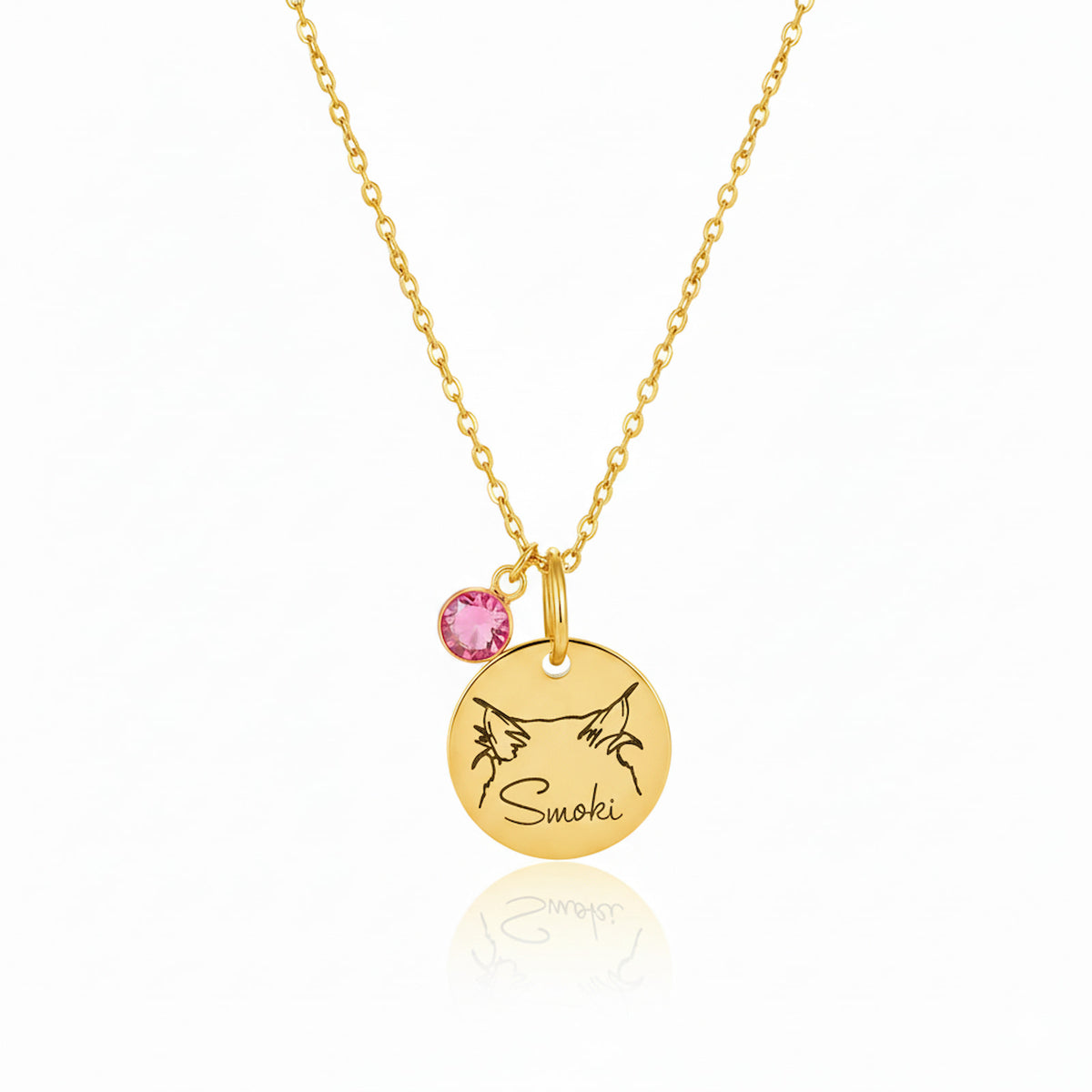 Custom Sterling Silver Birthstone Pet Name Necklace – Personalized Memorial Gift for Her