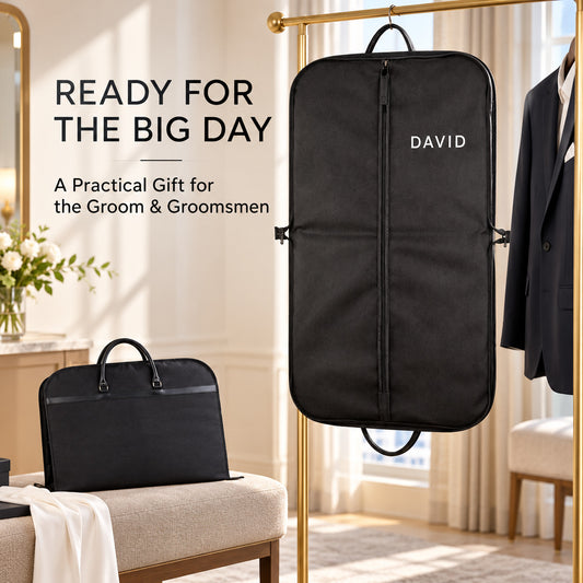 Personalized Suit Bag with Custom Name or Logo - Groomsmen Gift