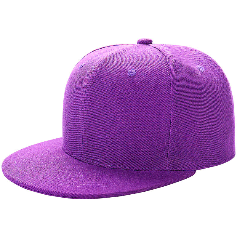 Blank Black Flat Bill Snapback Hat for Custom Logo | Plain Hip-Hop Baseball Cap with Adjustable Size