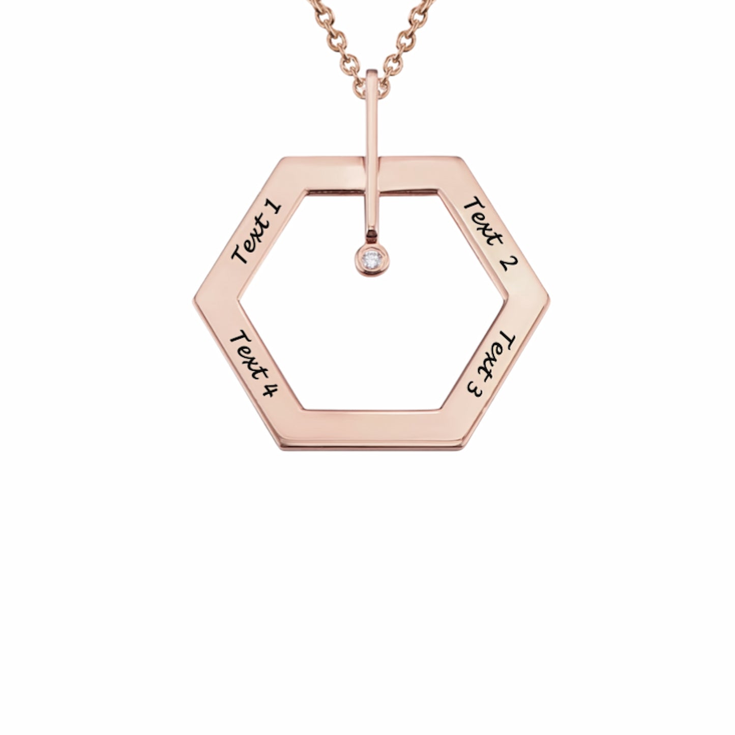 Collier hexagonal personnalisé - Gravure personnalisée avec noms et pierre | Cadeau pour maman et grand-mère