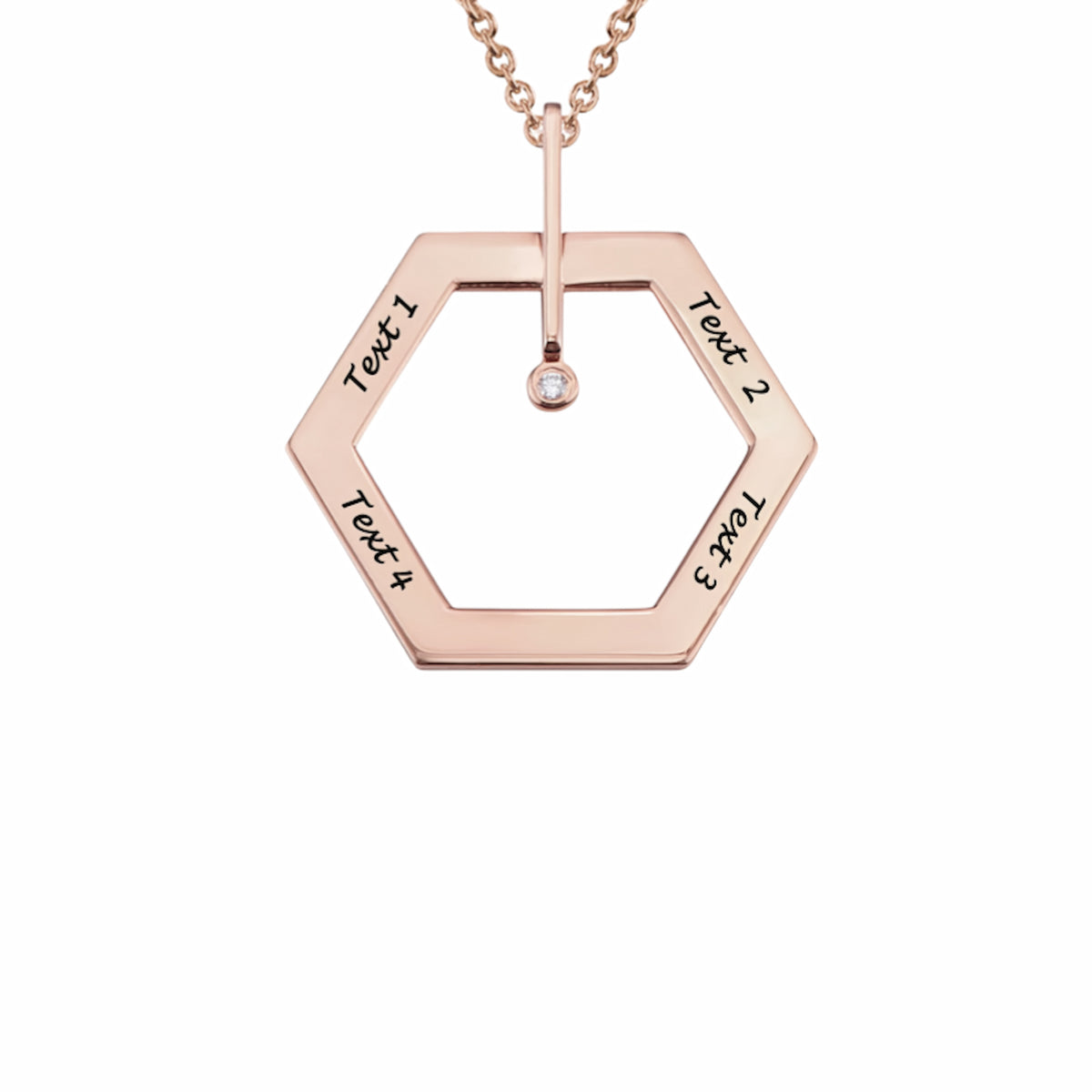 Personalized Hexagon Necklace - Custom Engraved with Names & Stone | Gift for Mom & Grandma