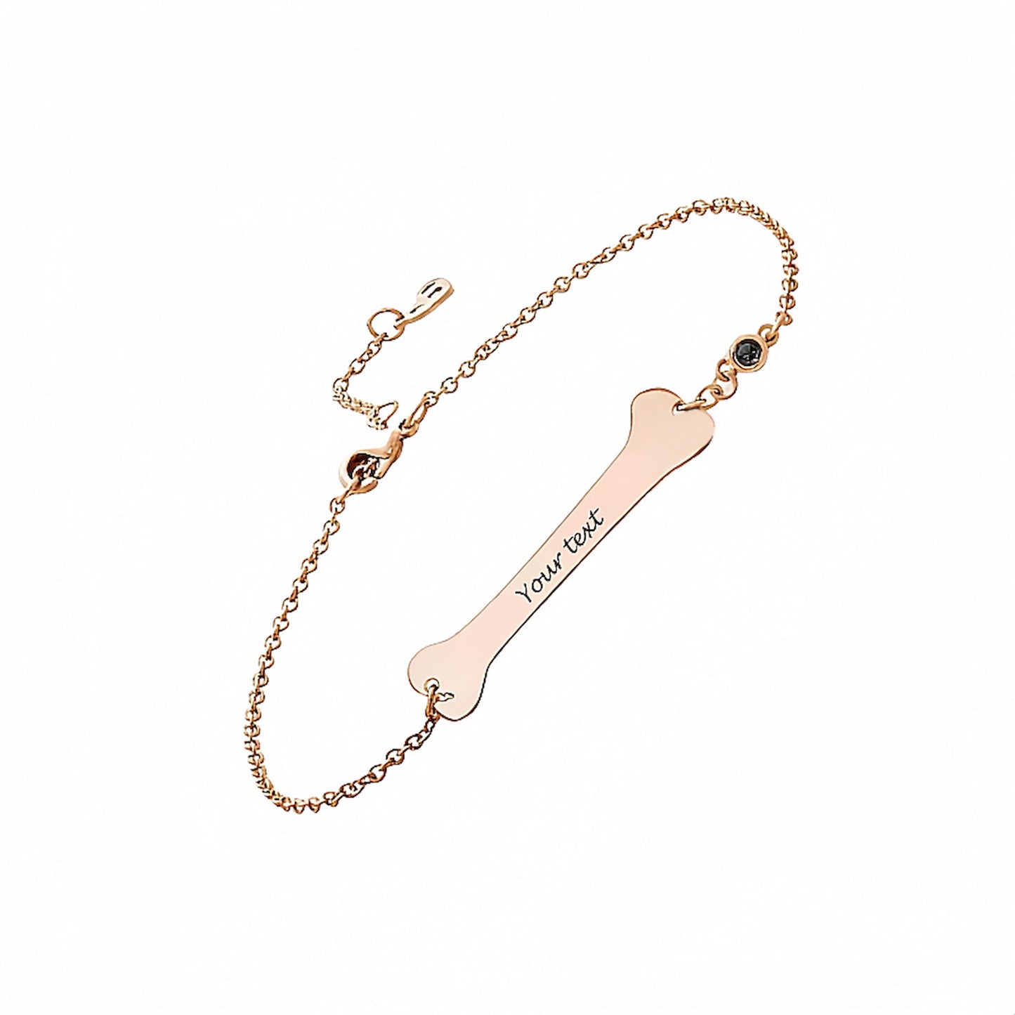 Bracelet personnalisé en argent sterling 925 avec os de chien gravé – Cadeau pour femme, idéal pour les amoureux des animaux de compagnie