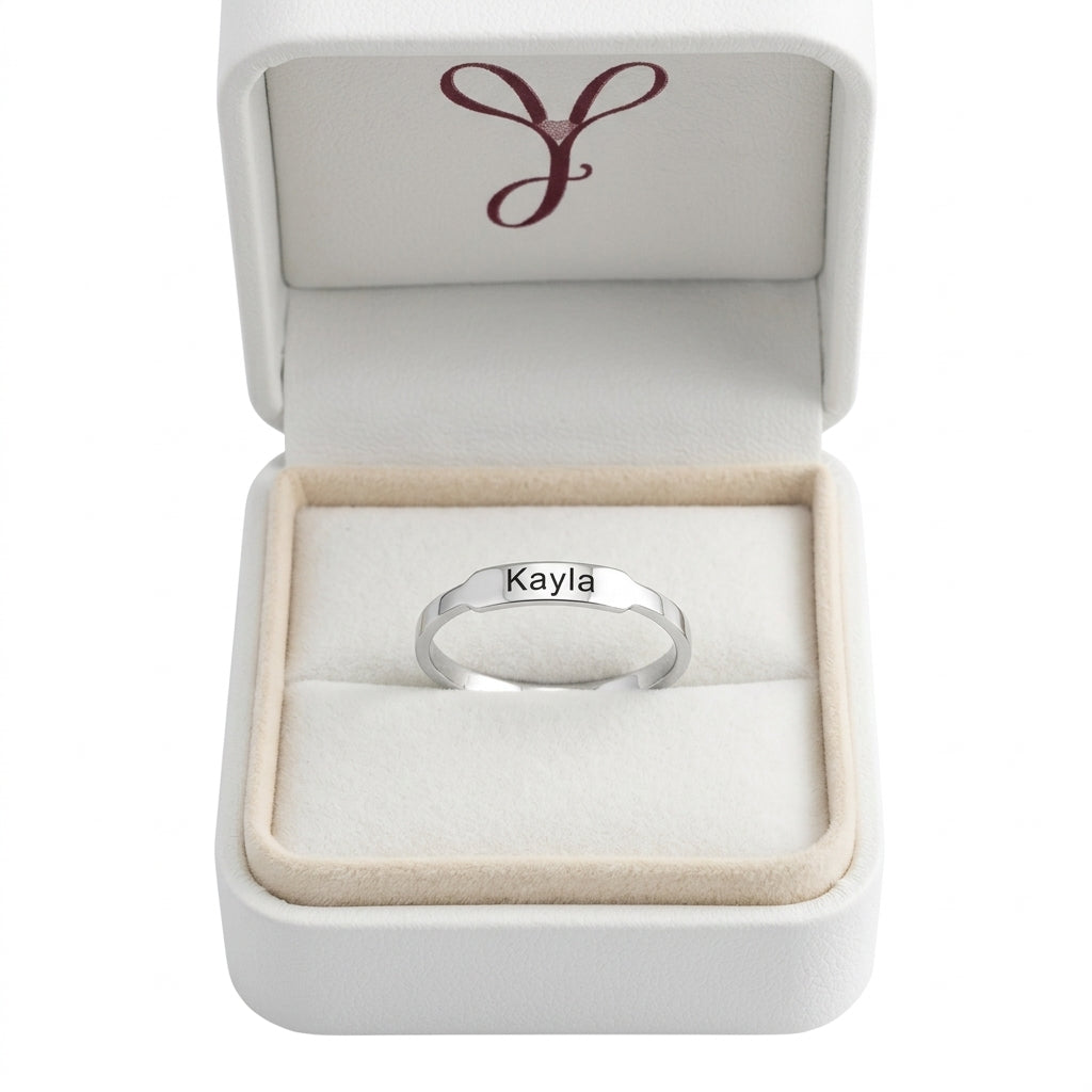 Custom simple-custom-name-ring gift box presentation for spe