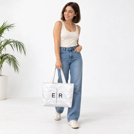 Personalized Initial & Name Tote Bag, Lightweight Paper-Like Custom Monogram Gift for Women, Work, College & Travel