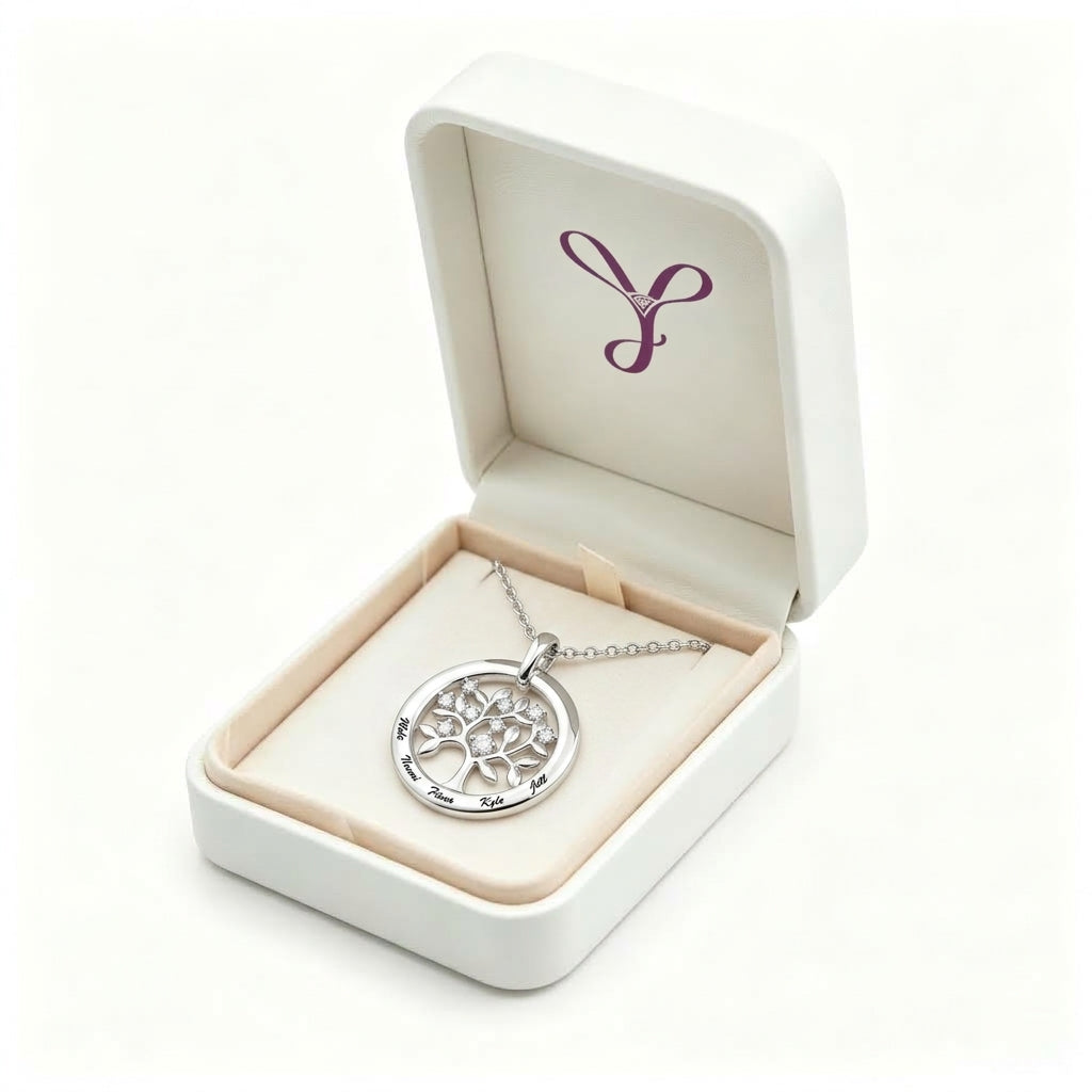 Tree of life necklace in a gift box