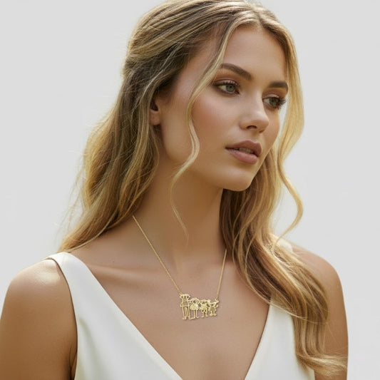 Personalized Kids Drawing Necklace-Perfect Personalized Gift for Mom/Dad