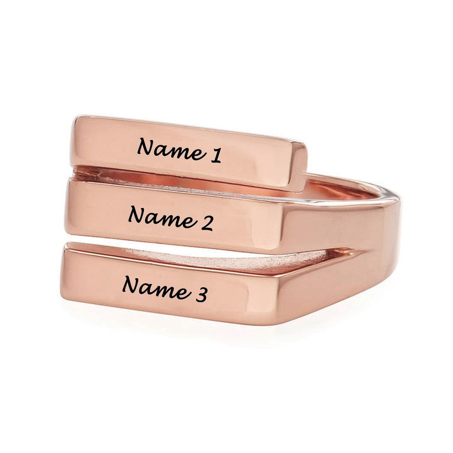 Personalized Sterling Silver Ring for 3 Best Friend Engraved Name Ring for BFF Women Anniversary Promise Rings Jewelry