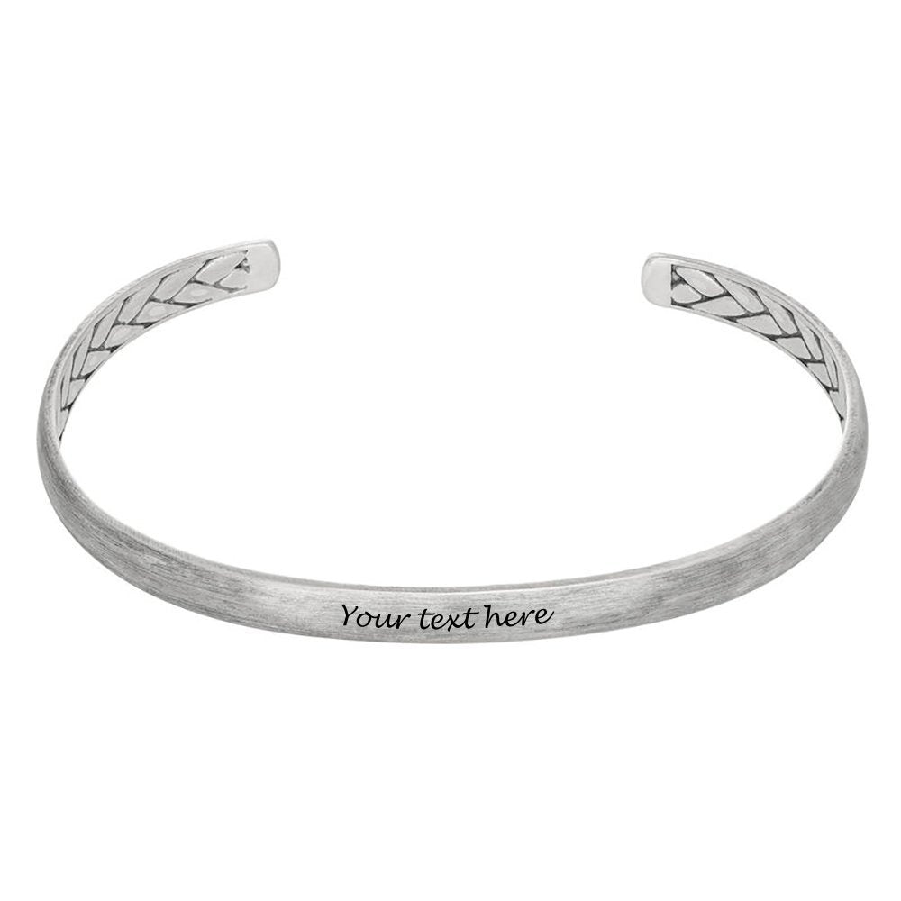 Personalized Engrave Handmade 925 Sterling Silver Cuff Bracelet Fashion Jewelry Simple Open Cuff Bangles for Men