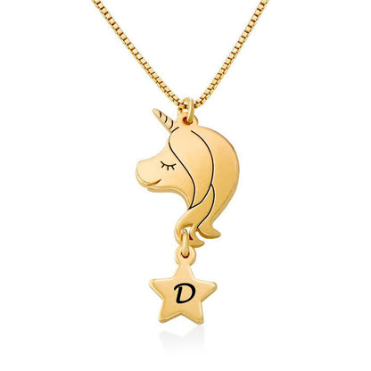 Personalzed Initial Unicorn Gifts for Girls CZ Necklace Classic Unicorns for Mother's Day Christmas Thanksgiving Gifts