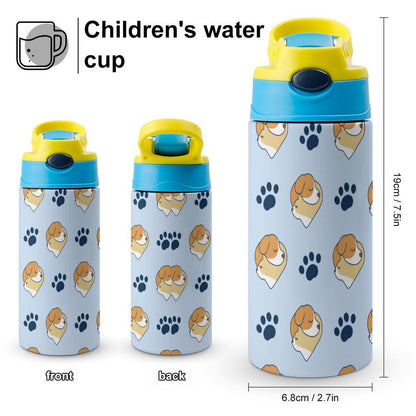 Dimensions of 10oz kids autospout water bottle (19cm high).