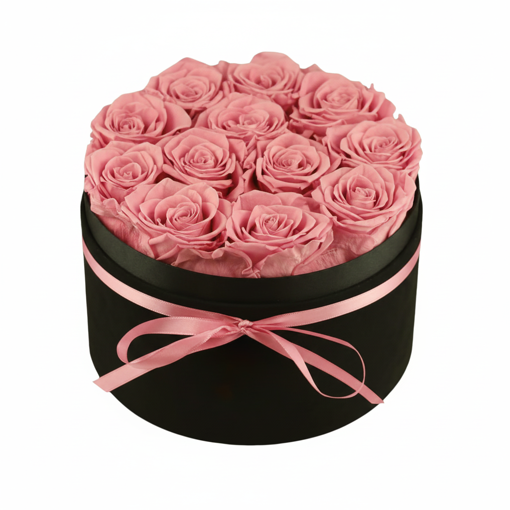 Forever Flowers,12 Roses In A Box，Real Preserved Roses，Birthday Gift For Women