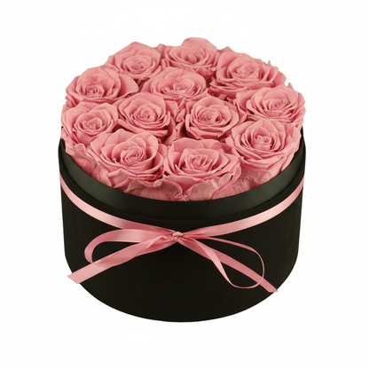 Forever Flowers,12 Roses In A Box，Real Preserved Roses，Birthday Gift For Women