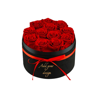 Forever Flowers,12 Roses In A Box，Real Preserved Roses，Birthday Gift For Women