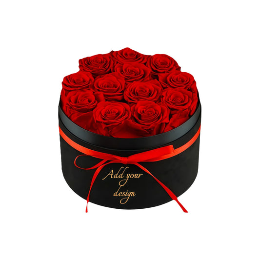 Forever Flowers,12 Roses In A Box，Real Preserved Roses，Birthday Gift For Women