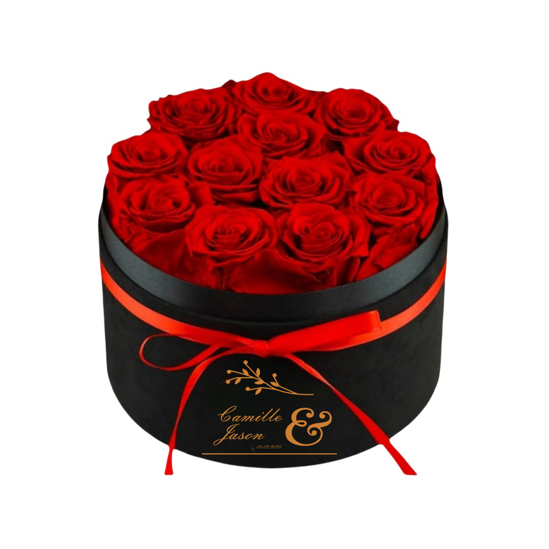 Fleurs éternelles, 12 roses dans une boîte, véritables roses préservées, cadeau d'anniversaire pour femme, fête des mères, Saint-Valentin, Noël