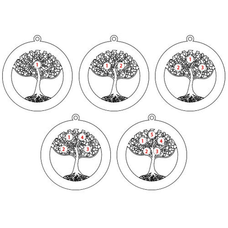 Collier cercle arbre de vie personnalisé avec pierres de naissance en oxyde de zirconium - Bijoux personnalisés