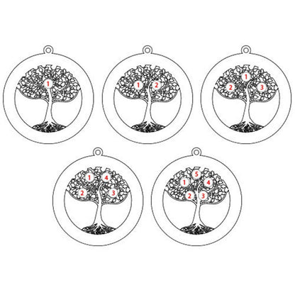 Collier cercle arbre de vie personnalisé avec pierres de naissance en oxyde de zirconium - Bijoux personnalisés