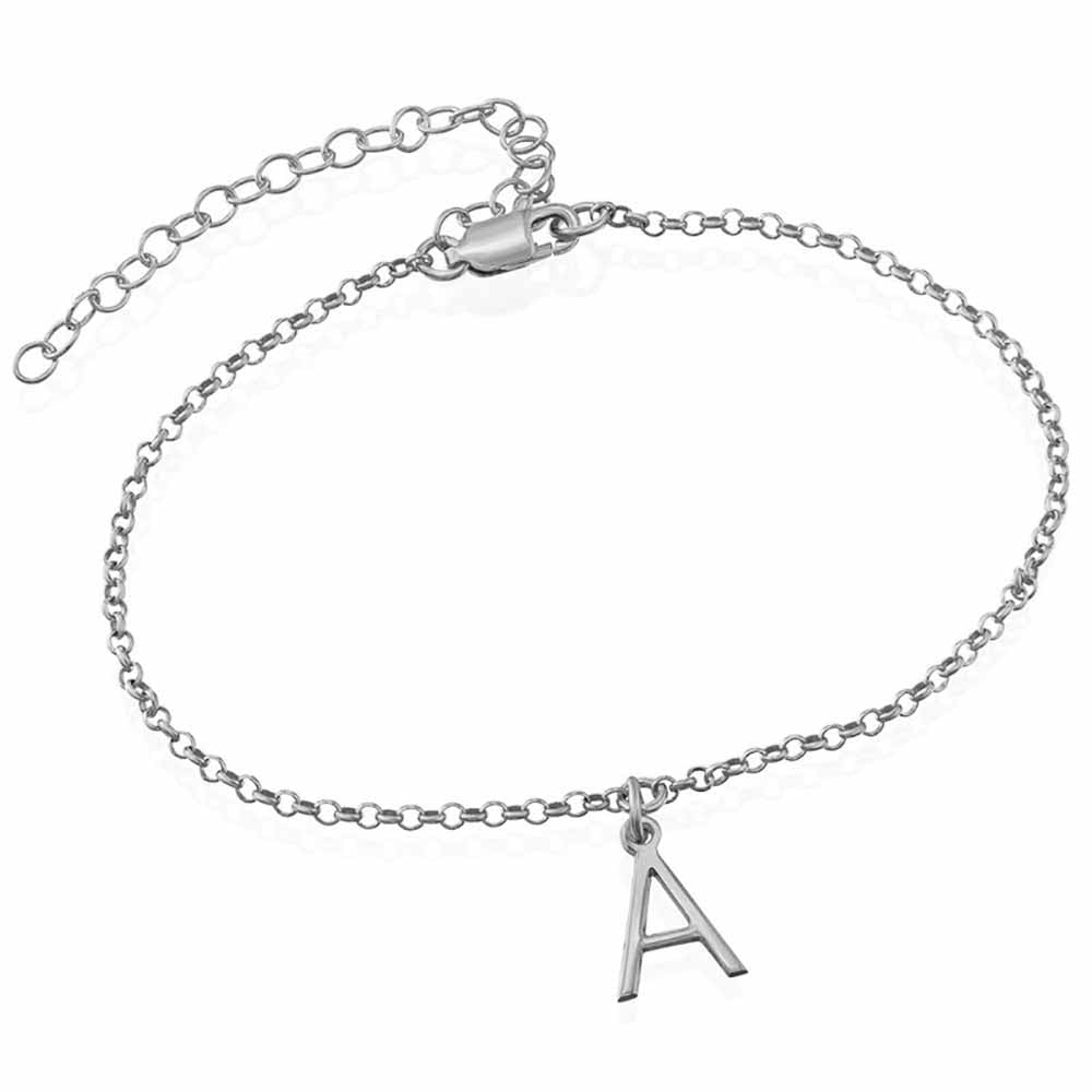 18K Gold Plated Sterling Silver Custom Personalized Alphabet Initial Letter Bracelet for Women